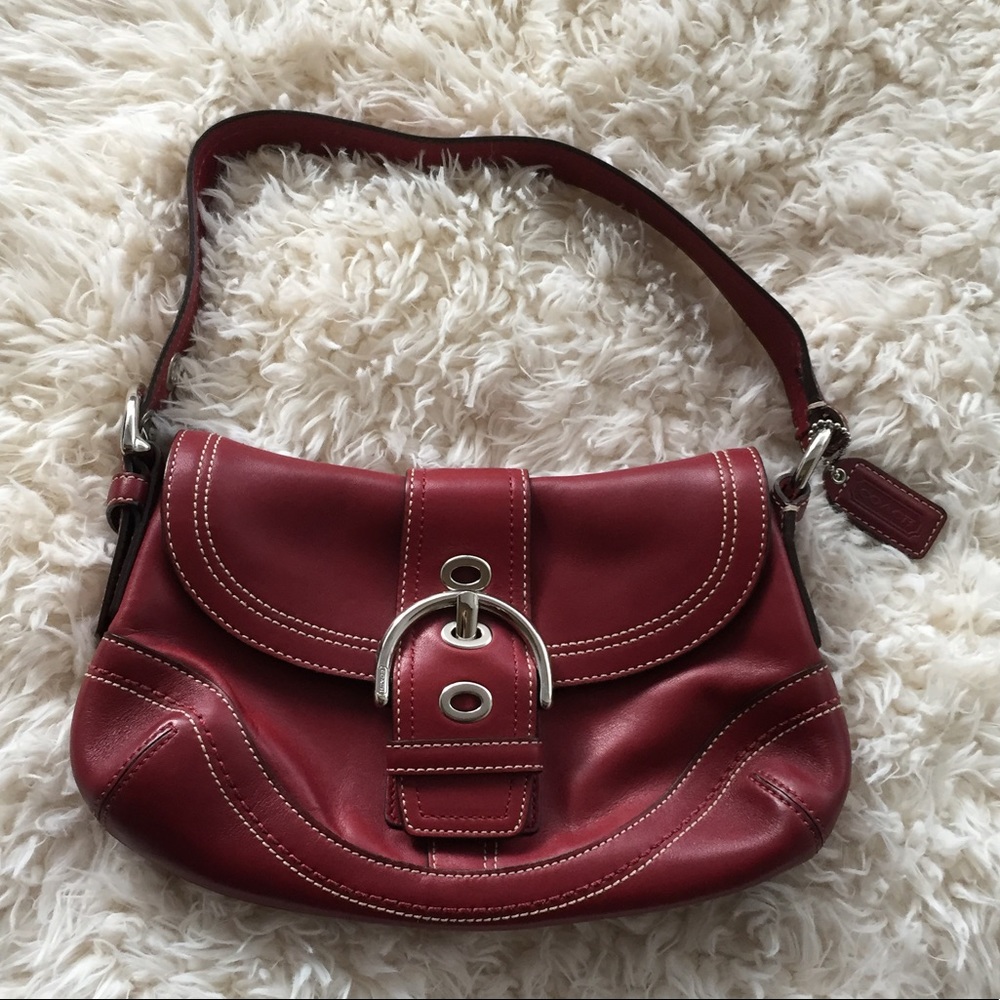 Like New!-Red leather Coach bag